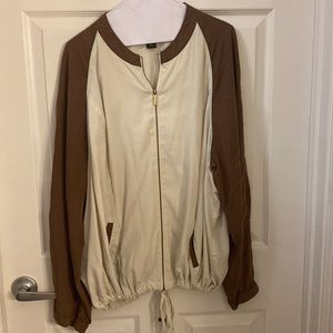 26/28 Silk-Like Baseball Jacket by Lane Bryant
